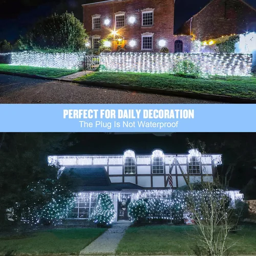 Miniatura 3 de JMEXSUSS Luces de Red al Aire Libre Impermeables, 12 pies x 5 pies con 8 Modos y Control Remoto, 360 LED, Luces de Red Enchufables para Decoración