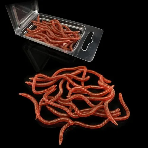 20pcs Bass Fishing Worms - Cebos y señuelos de plástico suave para pesca en agua dulce