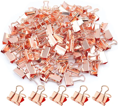 Miniatura 12 de Clips de carpeta dorados, clip de papel mini, abrazaderas de papel pequeñas de 15mm (5/8 pulg.), paquete de 100 clips de micro tamaño para oficina