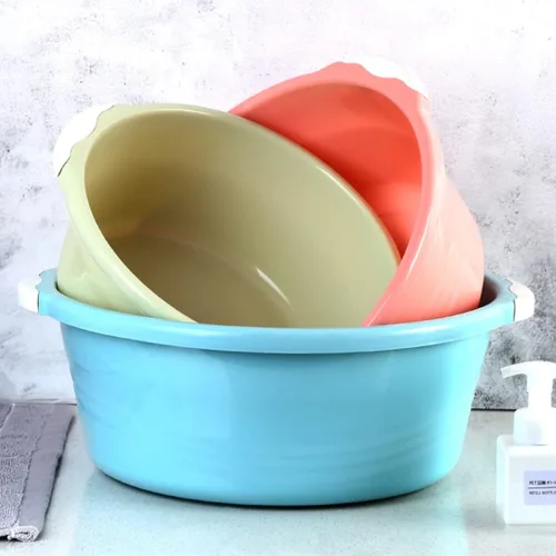 Miniatura 3 de Cubo de pie de remojo bañera de 2 piezas tamaño lavabo de pie de plástico verde baño lavado hogar medio simple bañera de remojo