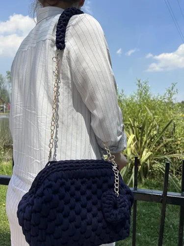Miniatura 6 de CHQEL Bolso de mano de noche para mujer, hecho a mano, bolso de fiesta de boda de ganchillo, pequeño bolso de mano formal con solapa