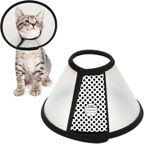 Cono de recuperación para mascotas, collar isabelino para gatos cachorros, conejos, de plástico, antimordidas, antilamidas para cicatrización de