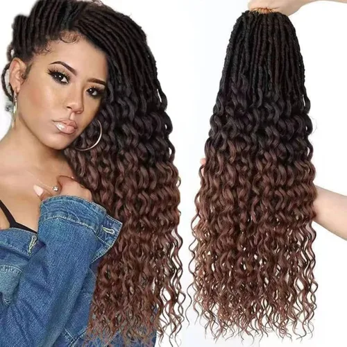 Miniatura 15 de Extensiones de cabello de rizos profundos de 14 pulgadas, 8 paquetes, Rizos tejidos en crochet suaves con puntas rizadas, Rizos de diosa tejidos