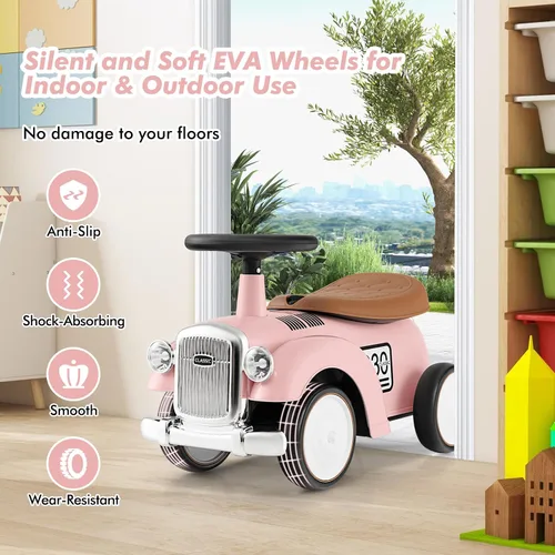 Miniatura 5 de OLAKIDS Auto de Empuje para Montar, Juguete Deslizante de Pie al Suelo para Niños Pequeños con Volante, Bocina, Almacenamiento Debajo del Asiento
