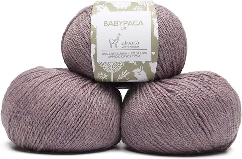 Miniatura 90 de 100% Hilo de Lana de Alpaca Bebé (Juego de 3 Madejas, 150 Gramos) Peso DK - Hecho en Perú - Celestialmente Suave y Perfecto para Tejer y Ganchillo