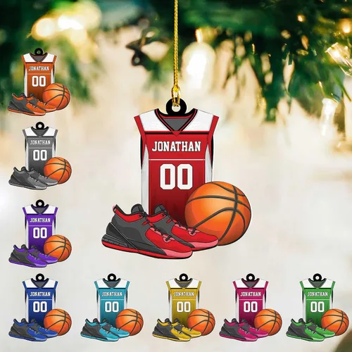 Miniatura 29 de Adorno Personalizado de Baloncesto 2025 - Adorno de Jugador de Baloncesto - Adornos de Árbol de Navidad de Baloncesto - Regalos de Jugador de Bkb 5