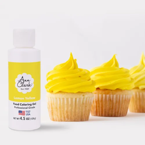 Ann Clark - Gel colorante para alimentos amarillo limón, grande, 4.5 onzas, grado profesional, fabricado en Estados Unidos
