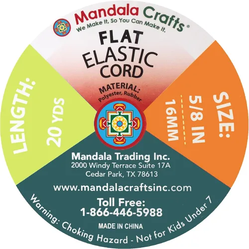 Miniatura 41 de Mandala Crafts - Rollo de cordón elástico plano para costura y manualidades Blanco