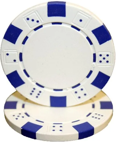 Miniatura 7 de Brybelly 50 fichas de póquer de cerámica compuesta, rayas, 2.5 onzas Azul