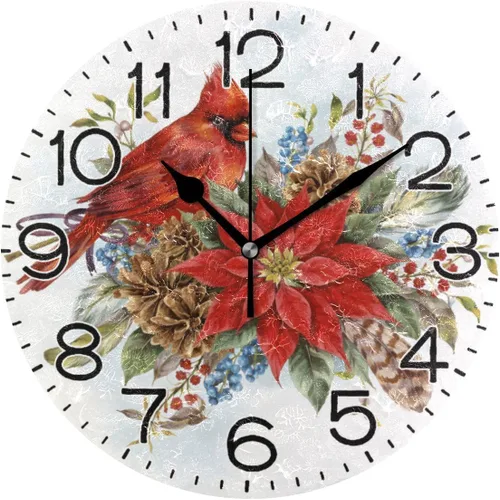 Miniatura 9 de Reloj de pared de pavo real con hermosas plumas, funciona con pilas, silencioso, de cuarzo, analógico, rústico, rústico, reloj redondo, decoración