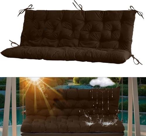 Miniatura 40 de Cojín para columpio de 2-3 plazas, cojines para exteriores con respaldo grueso de 4 pulgadas, almohadilla antidecoloración impermeable para jardín