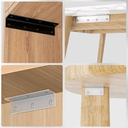 Miniatura 7 de Soportes en L, 4 unidades de soporte de esquina con ángulo, acero inoxidable superior, 4" x 1" M, 2 mm de espesor, para estante de madera, mueble