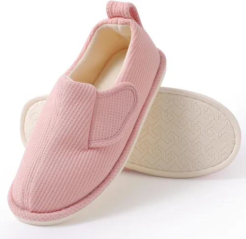 Miniatura 6 de IIITHREE Pantuflas de espuma viscoelástica suaves y ligeras para mujer con forro que absorbe la humedad, cierre ajustable y pantuflas de casa