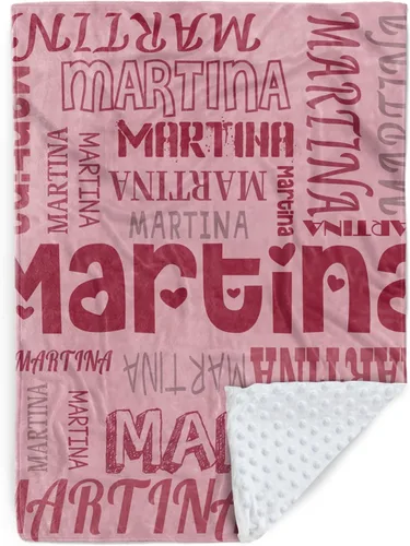 Miniatura 14 de Manta con nombre personalizable, diseño de nombre múltiple, manta de franela de felpa suave personalizada con respaldo punteado de doble capa