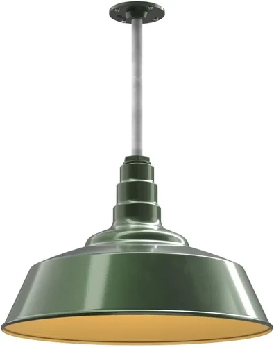 Miniatura 65 de Steel Lighting Co. Manhattan Warehouse Light Lámpara colgante montada en el techo Cúpula de 20 pulgadas Montaje al ras Luz de granero