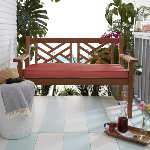 Miniatura 2 de Sorra Home Sunbrella - Cojín de banco con cable, 60 x 19 x 2 pulgadas, lona Henna Tela Henna