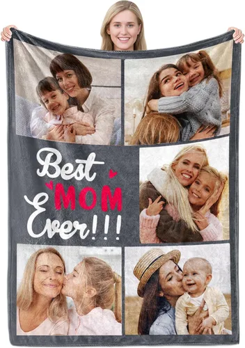 Miniatura 16 de MeMoShe Manta personalizada para el día de la madre, regalos de hija, hijo, manta personalizada con fotos, regalos para mamá, mujeres, regalos