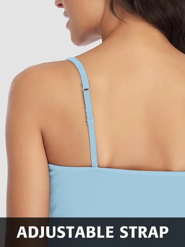 Miniatura 89 de Camisa Attraco de algodón, con tirantes estilo espagueti, con brasier incorporado, 2 paquetes, para mujer