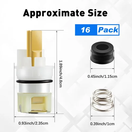 Miniatura 2 de Honoson Kit de reparación de grifo de repuesto Rp25513 de 16 piezas con asiento y resorte Rp4993, 8 cartuchos para lavabo de baño