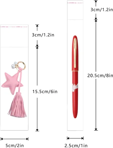 Miniatura 2 de Bolsas de celofán autoadhesivas de 2x6" de largo, transparentes, autoadhesivas, 300 unidades, bolsas de polietileno delgadas de 2 mil, para dulces