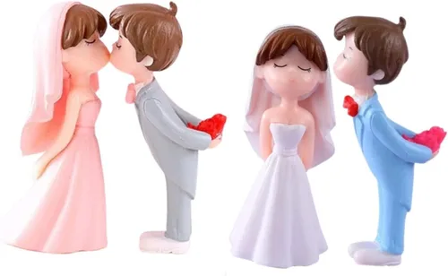 Miniatura 7 de ARTIBETTER 10 pares de adornos de boda para parejas, adornos para parejas y para la señora para tartas de boda, decoración de estatua de pareja