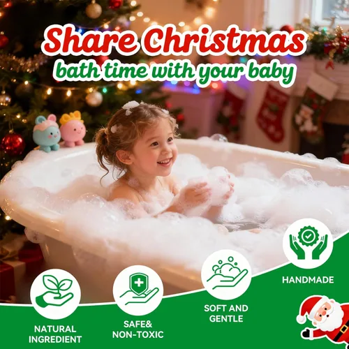 Miniatura 4 de Bombas de baño de Navidad con juguetes sorpresa en el interior: juego de 6 regalos hechos a mano, bombas de baño para mujeres, bombas de baño