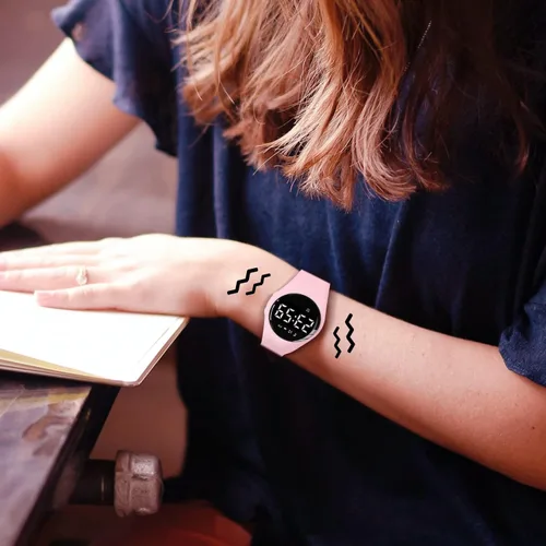 Miniatura 8 de Reloj deportivo digital para niñas y niños, monitor de actividad física con reloj despertador, cronómetro, relojes impermeables sin aplicación