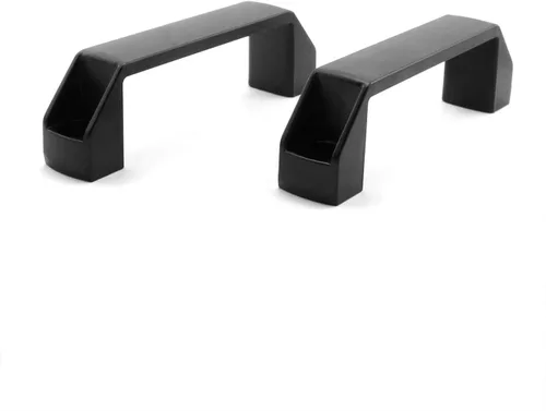 Miniatura 2 de Paquete de 2 manijas de aleación de aluminio negro rectangular industrial para accesorios de perfil de extrusión de aluminio serie 20, 3.543 in