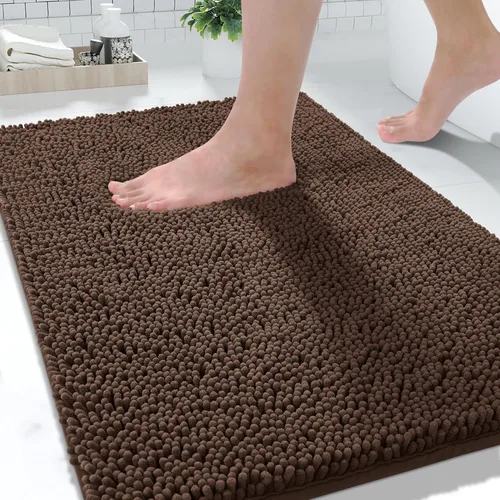Miniatura 47 de Yimobra Alfombras lavables para baño, alfombra de baño de chenilla súper suave y absorbente para piso y alfombra, alfombra antideslizante de secado