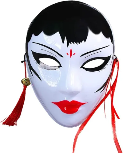 Miniatura 7 de Máscara de la ópera de Beijing, máscara de cosplay, disfraz de Halloween, accesorios para fiestas Guanyu-negro