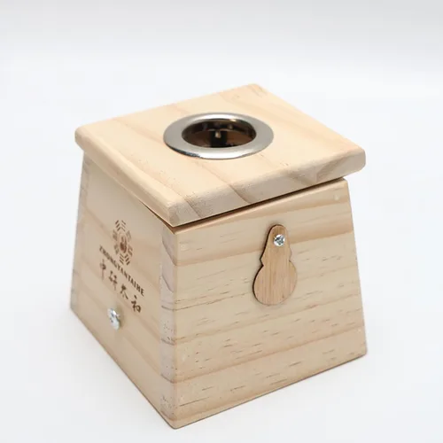 Caja de madera de un agujero para la terapia Moxa Moxibustión
