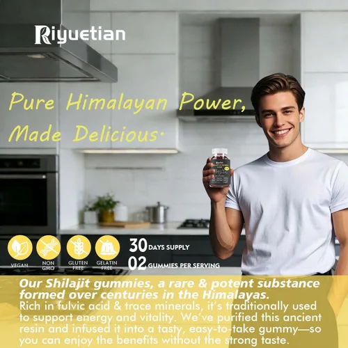 Miniatura 2 de Shilajit Gummies 3000 mg de oro puro del Himalaya con ácido fúlvico Suplementos de Shilajit puro para hombres Rejuvenecimiento natural, mejora