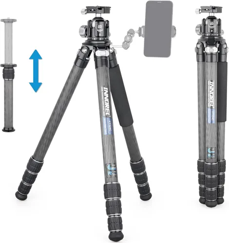 Miniatura 9 de Trípode de viaje portátil súper profesional KT284C de fibra de carbono para cámara DSLR, soporte compacto resistente, soporte de soporte de tubo