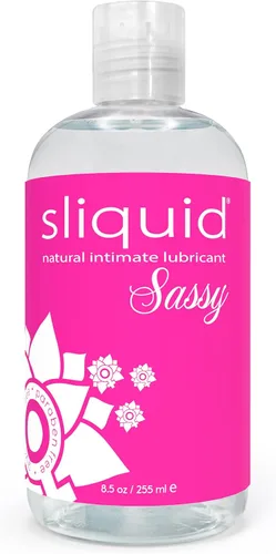Sliquid Sassy Lubricante a Base de Agua - Gel Espeso y Duradero, Lubricante Natural para Mujeres/Hombres/Parejas, Sin Fragancia, 8.5 Fl Oz