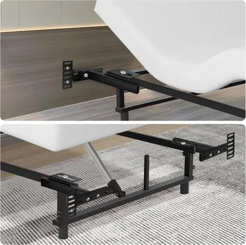 Miniatura 6 de Soportes de cabecera para marco de cama de metal, base ajustable, soportes de montaje en pared, kit de extensión de estribo para cama individual
