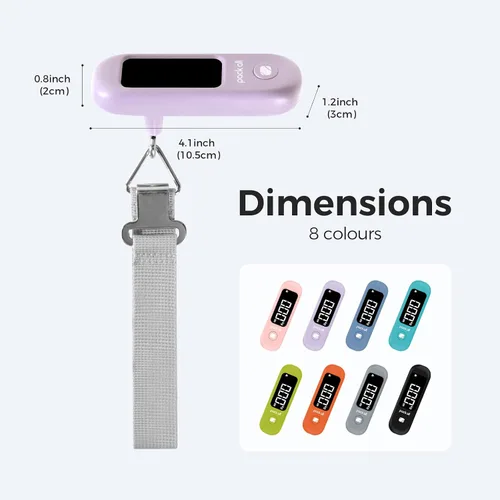 Miniatura 8 de pack all Báscula de equipaje de 110 libras, báscula digital de equipaje de mano, báscula de peso para maleta de viaje con pantalla LCD, batería
