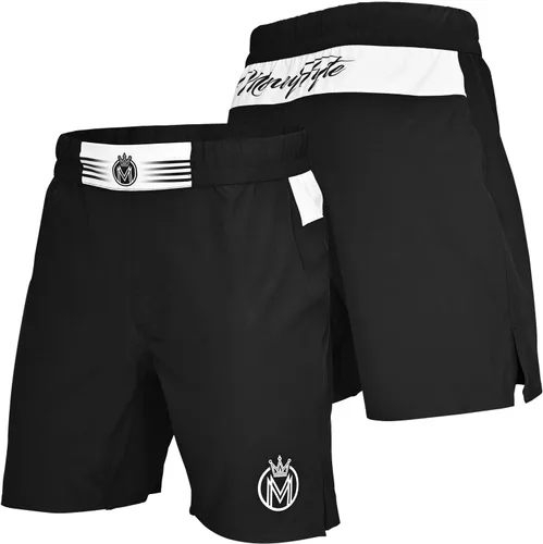Miniatura 3 de Pantalones cortos de MMA y BJJ para hombre, UFC Grappling Fight Shorts para boxeo, kickboxing, Muay Thai 7 pulgadas entrenamiento cruzado Blanco