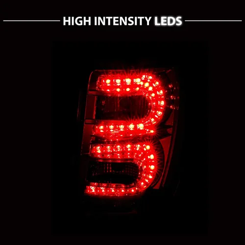 Miniatura 7 de AmeriLite Luces traseras LED rojas/transparentes de repuesto para Jeep Grand Cherokee 1999-2004 - Lado del conductor y del pasajero Rojo