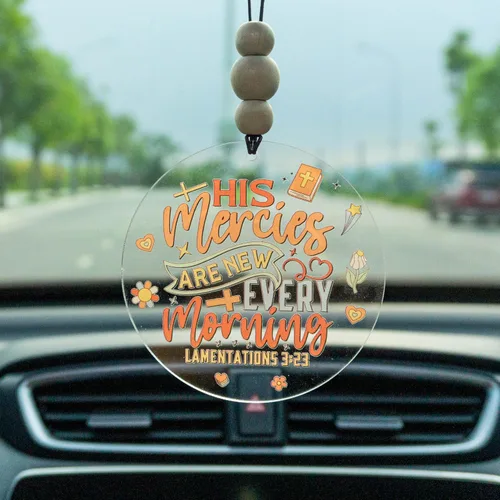 Miniatura 44 de Talataca Adorno plano 2D cristiano para automóvil y cuentas de madera, citas inspiradoras con cuentas, accesorios para espejo retrovisor, colgante 37