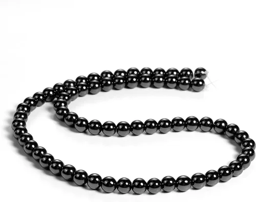 Miniatura 27 de Cuentas de ónix negro BEADNOVA con cuentas de cristal natural, piedras preciosas, redondas, sueltas, curativas de energía con cordón elástico de 01)