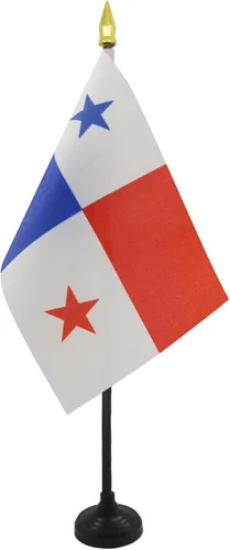 Miniatura 24 de Venezuela Old 7 estrellas con brazos Bandera de mesa 4'' x 6'' - Antigua bandera venezolana de escritorio 5.9 x 3.9 in - tapa de lanza dorada - AZ
