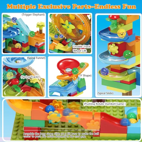 Miniatura 3 de Bloques de construcción Marble Run para niños: 3, 4, 5, 6, 8 años, educación Montessori, juguete STEM preescolar - Edad 4-8 niños rompecabezas