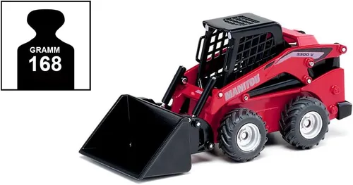 Miniatura 5 de Siku 3049 Farmer Manitou 3300V Minicargadora Minicargadora, Rojo