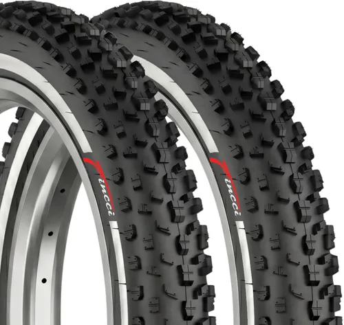 Par de Neumáticos Fat Bike Fincci 26x4.0 - Neumáticos Plegables de 26 Pulgadas con Compuesto Resistente al Desgaste, 100-559, Neumático Grueso con