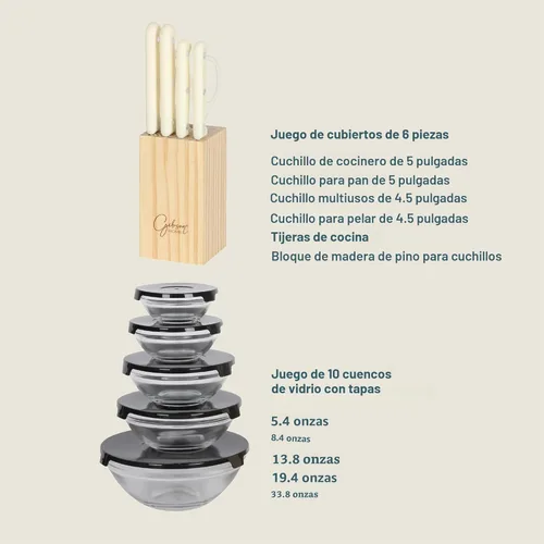 Miniatura 4 de Gibson Home Juego de Cocina de 74 Piezas en una Caja: Ollas y Sartenes, Vajilla de Platos y Cuencos, Bloque de Cuchillos y Cubertería, Cubiertos