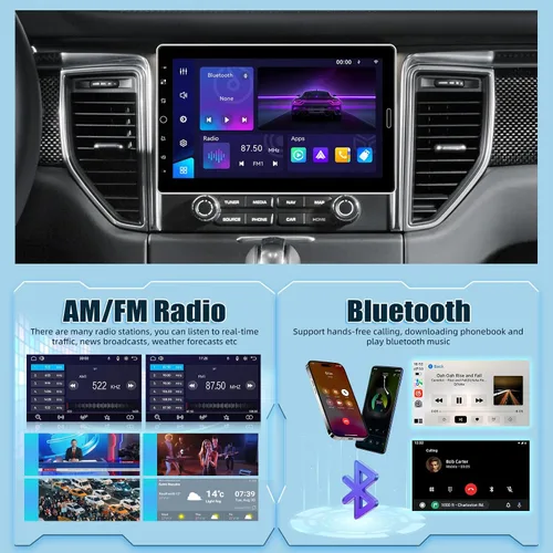 Miniatura 4 de Estéreo de coche de 10.1 pulgadas Single DIN con Carplay inalámbrico, radio con pantalla táctil de 10 pulgadas, compatible con radio AM FM/video