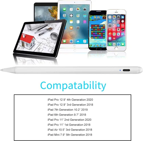 Miniatura 2 de Lápiz para iPad, EDIVIA nuevo lápiz capacitivo de carga rápida y rechazo de palma para iPad Pro M4, iPad Air M2, iPad Pro 11/12.9 pulgadas, iPad Air