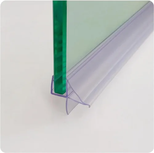 Miniatura 5 de Sello inferior de puerta de cristal, tira impermeable cortable para vidrio de 1/4 de pulgada, 27.5 pulgadas de longitud, puerta de ducha