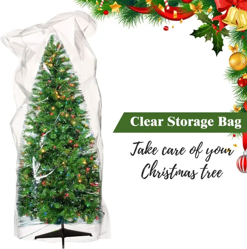 Miniatura 3 de Skylety Bolsa de almacenamiento de polietileno de Navidad, bolsa de almacenamiento para árbol de Navidad, contenedor grande transparente