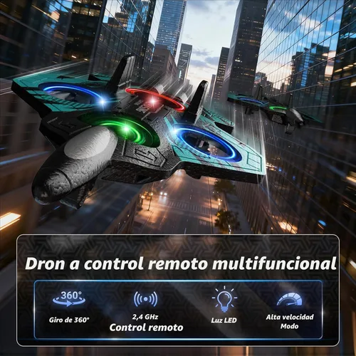 Miniatura 2 de Avión RC de espuma con luz LED fría, modo giratorio de 360° y sin cabeza, avión de control remoto para niños y adultos mayores de 6 años, juguete